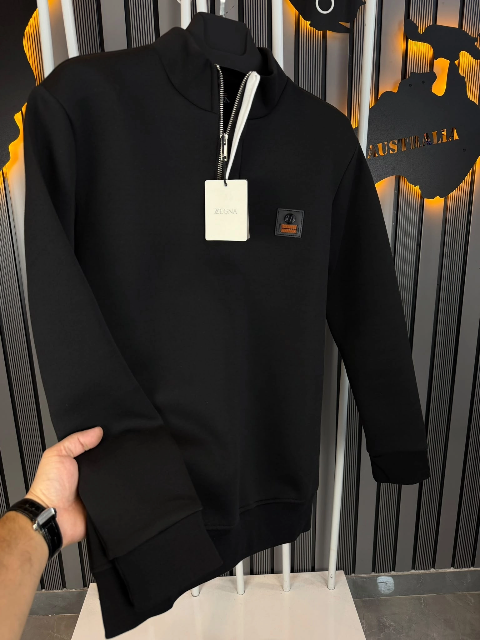 HERMES PARİS POLO YAKA YARIM FERMUARLI İKİ İPLİK SWEAT