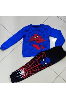 Unisex Çocuk Mavi Örümcek Adam Baskılı Pijama Takımı
