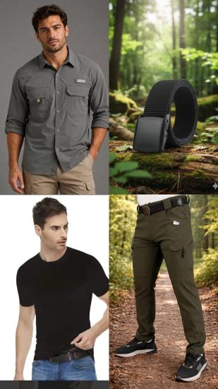 columbia taktikal kargocep outdoor gömlek pantolon kemer tişört takım