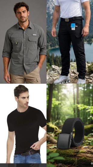 columbia taktikal kargocep outdoor gömlek pantolon kemer tişört takım