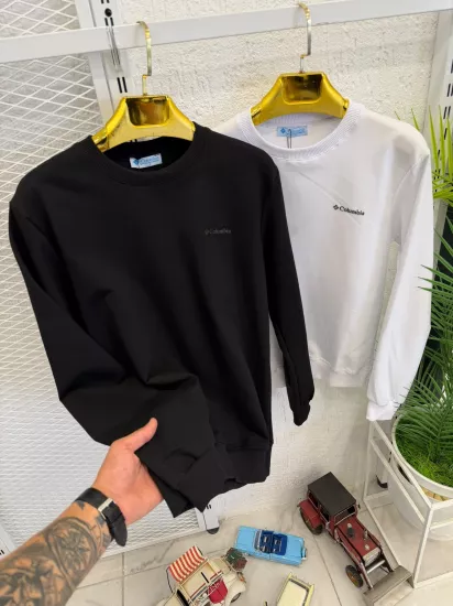 COLOMBIA SIFIR YAKA BEYAZ İKİ İPLİK SWEAT