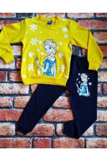 Elsa Desenli Baskılı %100 Pamuklu Kız Çocuk Pembe Pijama Takımı