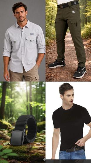 columbia taktikal kargocep outdoor gömlek pantolon kemer tişört takım