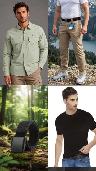 columbia taktikal kargocep outdoor gömlek pantolon kemer tişört takım