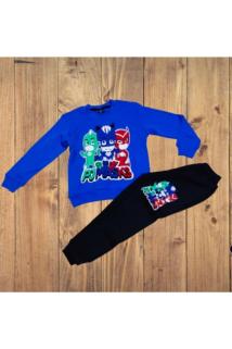 Pijamaskeliler Mavi Renk Erkek %100pamuklu Çocuk Pijama Takımı