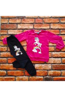 Unicorn Pony Desenli Baskılı Kız Çocuk %100pamuklu Pijama Takımı