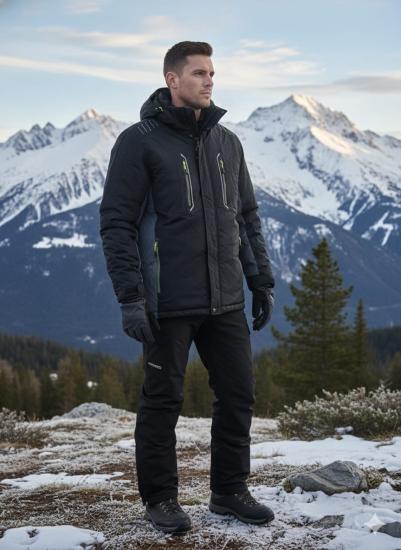 ithal orjinal kumaş outdoor içi termal - 30  dereceye kadar dayanabilen sıvı ve rüzgar geçirmez kayakçı mont 