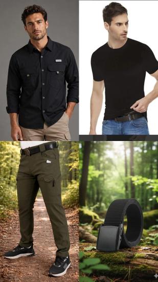 columbia taktikal kargocep outdoor gömlek pantolon kemer tişört takım
