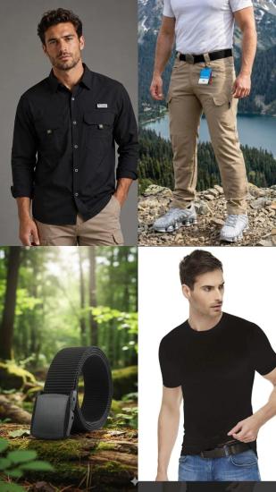 columbia taktikal kargocep outdoor gömlek pantolon kemer tişört takım