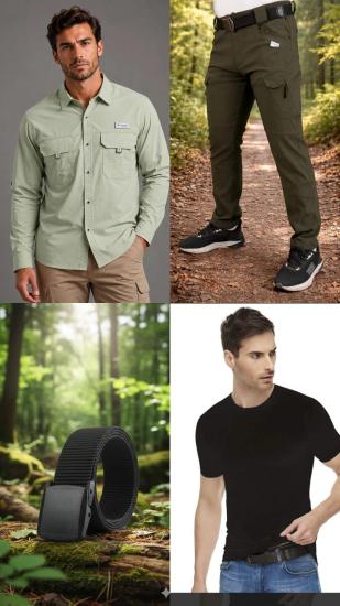 columbia taktikal kargocep outdoor gömlek pantolon kemer tişört takım