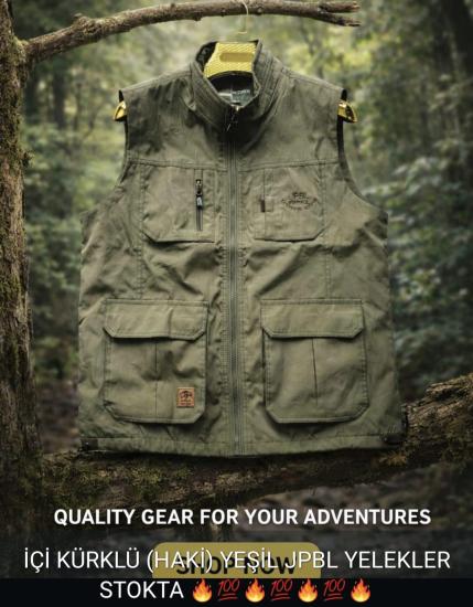  ithal kumaş outdoor kışlık sıvı geçirmez içi kürklü avcı yeleği