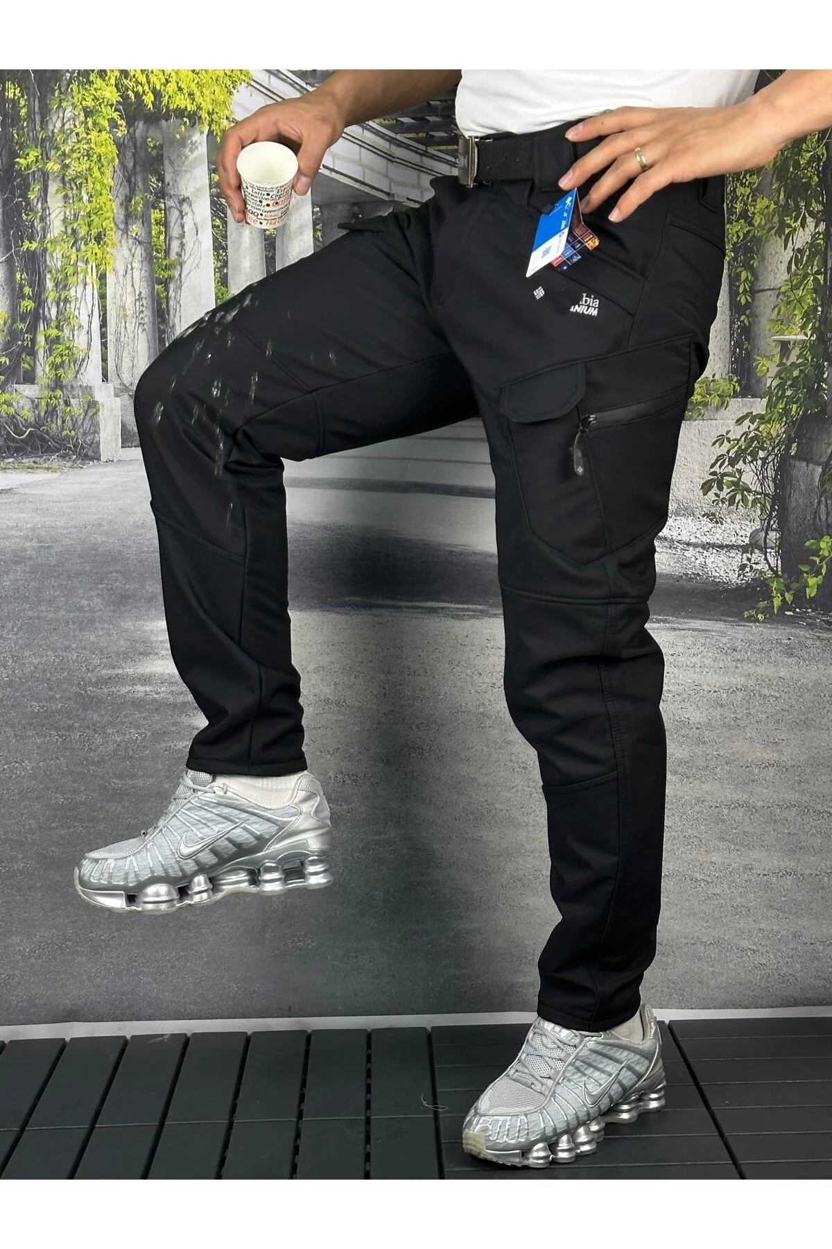 LUMBIA TAKTİK OUTDOOR CARGO CEPLİ İÇİ  POLARLI SOFTSHELL KIŞLK PANTOLON - SU VE RÜZGAR GEÇİRMEZ SİYAH