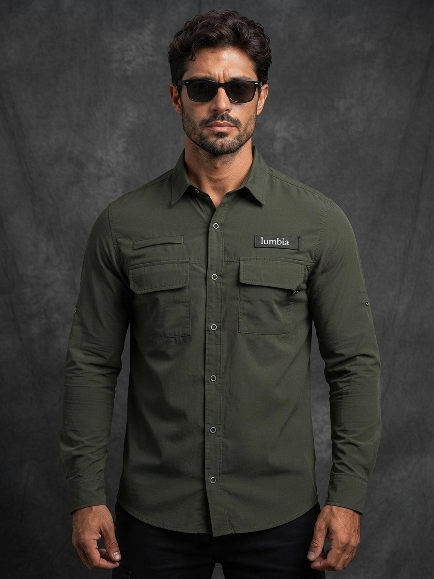 LUMBIA TAKTİKAL OUTDOOR SLİM FİT KARGO CEPLİ ERKEK GÖMLEK- HAKİ